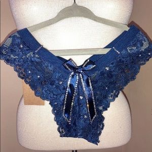 Navy Blue Crystal Panties